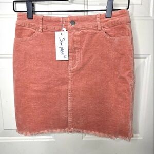 Simplee Pink Pencil Mini Skirt for Casual Wear‎ Size Medium